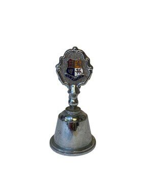 Miniature Great Britain Crest Bell Souvenir Stainless Pewter Dinner Butler Queen